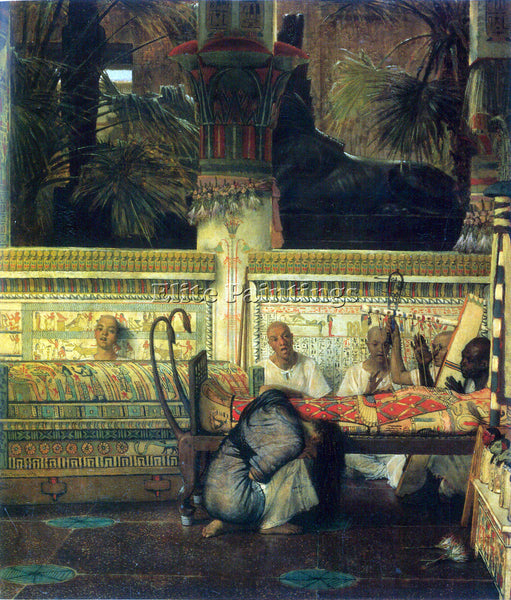ALMA-TADEMA AN EGYPTIAN WIDOW AT THE TIME OF DIOCLETIAN DETAIL PAINTING HANDMADE