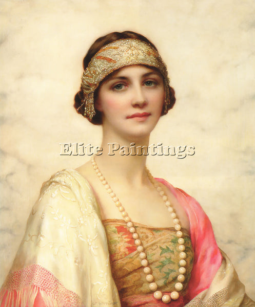WONTNER AN ELEGANT BEAUTY ARTIST PAINTING REPRODUCTION HANDMADE OIL CANVAS REPRO