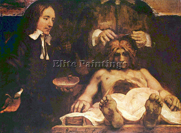 REMBRANDT ANATOMICAL LECTURE OF DR DEYMAN FRAGMENT ARTIST PAINTING REPRODUCTION