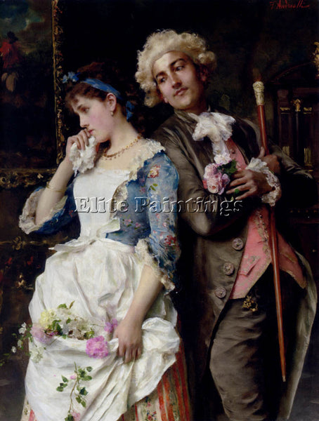 FEDERICO ANDREOTTI THE PERSISTENT SUITOR ARTIST PAINTING REPRODUCTION HANDMADE