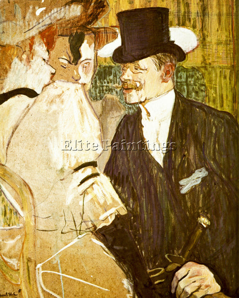 TOULOUSE-LAUTREC ANGLAIS AT MOULIN ROUGE ARTIST PAINTING REPRODUCTION HANDMADE