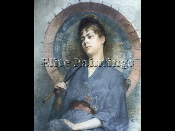 RUSSIAN ANNA BILINSKA WOMAN WITH A JAPANESE PARASOL ARTIST PAINTING REPRODUCTION