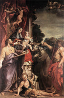 ANNIBALE CARRACCI MADONNA ENTHRONED WITH ST MATTHEW ARTIST PAINTING REPRODUCTION