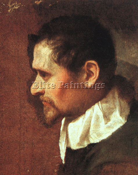 ANNIBALE CARRACCI SELF PORTRAIT IN PROFILE ARTIST PAINTING REPRODUCTION HANDMADE
