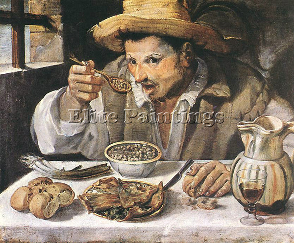 ANNIBALE CARRACCI THE BEANEATER ARTIST PAINTING REPRODUCTION HANDMADE OIL CANVAS