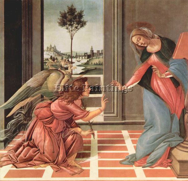 BOTTICELLI ANNUNCIATION ARTIST PAINTING REPRODUCTION HANDMADE CANVAS REPRO WALL