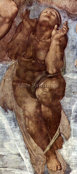 MICHELANGELO ASCENDING BLESSED ARTIST PAINTING REPRODUCTION HANDMADE OIL CANVAS