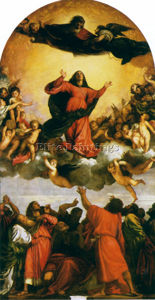 TITIAN ASSUMPTION ARTIST PAINTING REPRODUCTION HANDMADE CANVAS REPRO WALL DECO