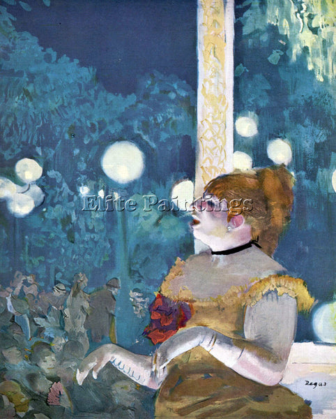DEGAS AT THE CAFE CONCERT ARTIST PAINTING REPRODUCTION HANDMADE OIL CANVAS REPRO