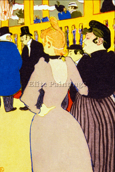 TOULOUSE-LAUTREC AT THE MOULIN ROUGE ARTIST PAINTING REPRODUCTION HANDMADE OIL