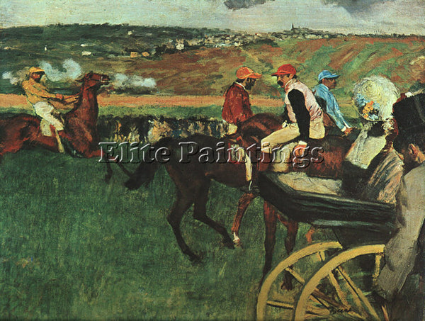 EDGAR DEGAS AT THE RACES ARTIST PAINTING REPRODUCTION HANDMADE CANVAS REPRO WALL