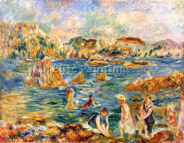 RENOIR AT THE BEACH OF GUERNESEY ARTIST PAINTING REPRODUCTION HANDMADE OIL REPRO