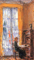HASSAM AT THE DESK ARTIST PAINTING REPRODUCTION HANDMADE CANVAS REPRO WALL DECO