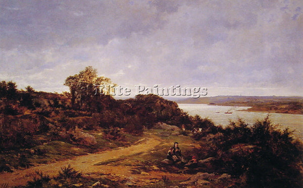 FRENCH AUGUSTE ALLONGE VIEW FROM PLOUGASTEL BRITTANY ARTIST PAINTING HANDMADE