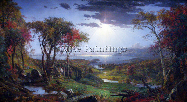 HUDSON RIVER AUTUMN ON THE HUDSON RIVER BY JASPER FRANCIS CROPSEY ARTIST CANVAS
