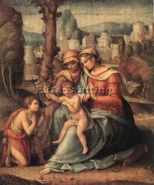 BACCHIACCA MADONNA WITH CHILD ST ELISABETH AND INFANT ST JOHN BAPTIST ARTIST OIL