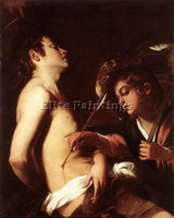 ITALIAN BAGLIONE GIOVANNI ST SEBASTIAN HEALED BY AN ANGEL ARTIST PAINTING CANVAS