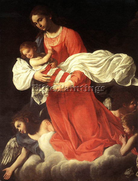 ITALIAN BAGLIONE GIOVANNI THE VIRGIN AND THE CHILD WITH ANGELS PAINTING HANDMADE