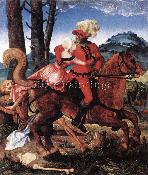 HANS BALDUNG GRIEN THE KNIGHT THE YOUNG GIRL AND DEATH ARTIST PAINTING HANDMADE
