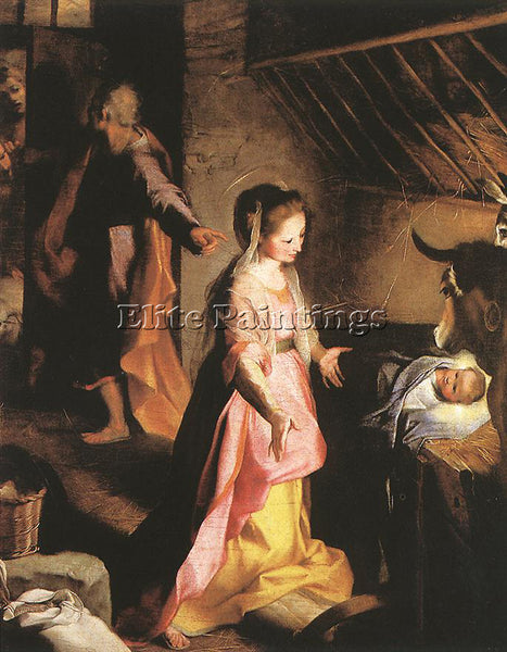 ITALIAN BAROCCI FEDERICO FIORI THE NATIVITY ARTIST PAINTING HANDMADE OIL CANVAS