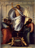 ITALIAN BARTOLOMEO FRA CHRIST WITH THE FOUR EVANGELISTS ARTIST PAINTING HANDMADE