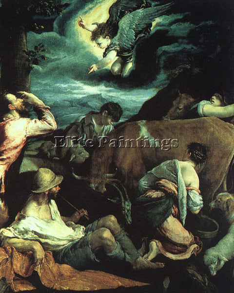 JACOPO BASSANO THE ANNUNCIATION TO THE SHEPHERDS ARTIST PAINTING HANDMADE CANVAS