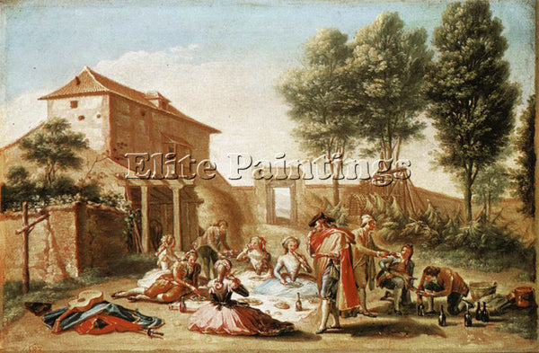 SPANISH BAYEU Y SUBIAS FRANCISCO LUNCH ON THE FIELD ARTIST PAINTING REPRODUCTION