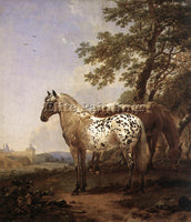 NICOLAES BERCHEM LANDSCAPE WITH TWO HORSES ARTIST PAINTING REPRODUCTION HANDMADE