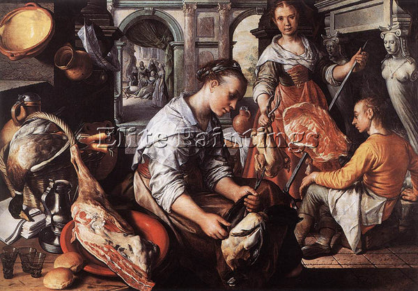 JOACHIM BEUCKELAER CHRIST IN THE HOUSE OF MARTHA AND MARY ARTIST PAINTING CANVAS