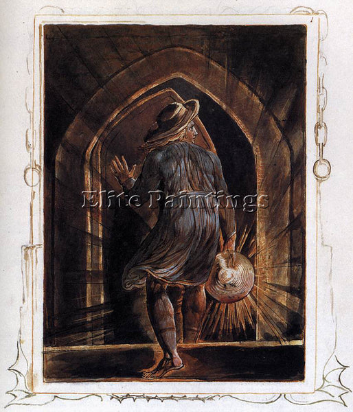 WILLIAM BLAKE LOS ENTERING THE GRAVE ARTIST PAINTING REPRODUCTION HANDMADE OIL