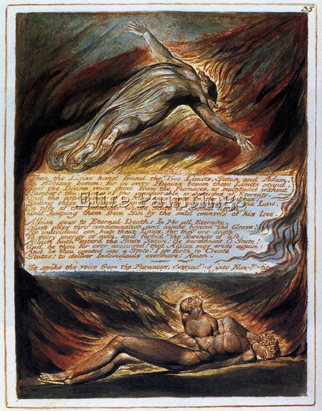 WILLIAM BLAKE THE DESCENT OF CHRIST ARTIST PAINTING REPRODUCTION HANDMADE OIL
