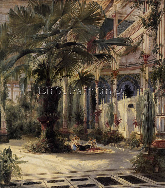 GERMAN BLECHEN KARL IN THE PALM HOUSE IN POTSDAM ARTIST PAINTING HANDMADE CANVAS