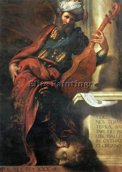 ITALIAN BOCCACCINO CAMILLO THE PROPHET DAVID ARTIST PAINTING HANDMADE OIL CANVAS