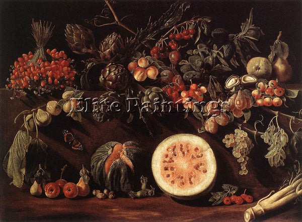 ITALIAN BONZI PIETRO PAOLO FRUIT VEGETABLES AND A BUTTERFLY ARTIST PAINTING OIL