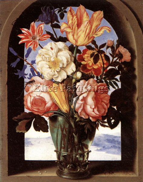 DENMARK BOSSCHAERT AMBROSIUS THE ELDER BOUQUET OF FLOWERS ARTIST PAINTING CANVAS
