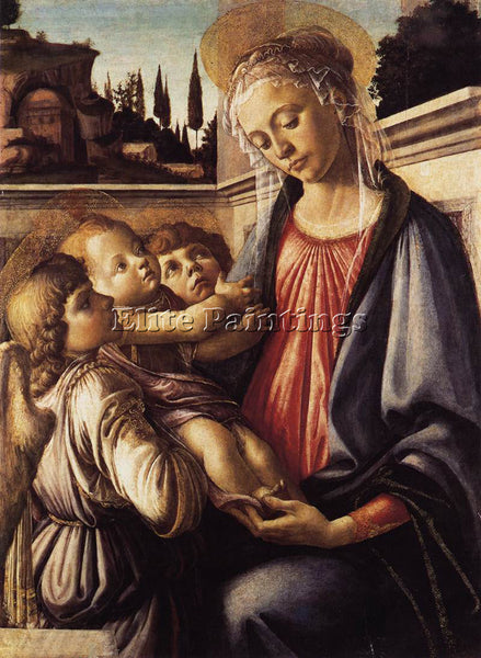 SANDRO BOTTICELLI MADONNA AND CHILD AND TWO ANGELS ARTIST PAINTING REPRODUCTION