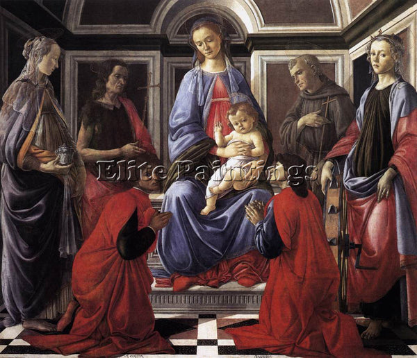 SANDRO BOTTICELLI MADONNA AND CHILD WITH SIX SAINTS ARTIST PAINTING REPRODUCTION