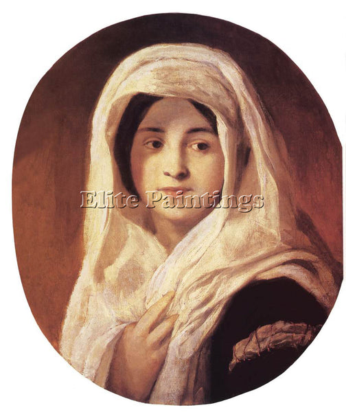 HUNGARIAN BROCKY KAROLY PORTRAIT OF A WOMAN WITH VEIL ARTIST PAINTING HANDMADE