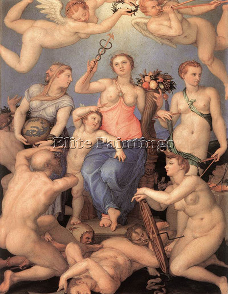AGNOLO BRONZINO ALLEGORY OF HAPPINESS ARTIST PAINTING REPRODUCTION HANDMADE OIL