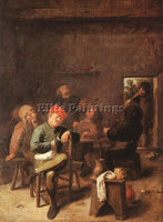 ADRIAEN BROUWER PEASANTS SMOKING AND DRINKING ARTIST PAINTING REPRODUCTION OIL