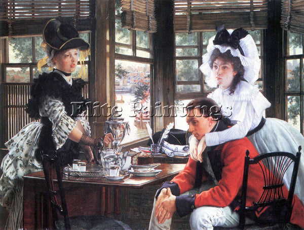 TISSOT BAD NEWS THE SEPARATION  ARTIST PAINTING REPRODUCTION HANDMADE OIL CANVAS