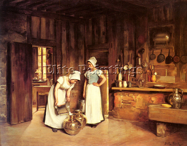 FRENCH BAIL FRANCK ANTOINE TWO MILKMAIDS ARTIST PAINTING REPRODUCTION HANDMADE