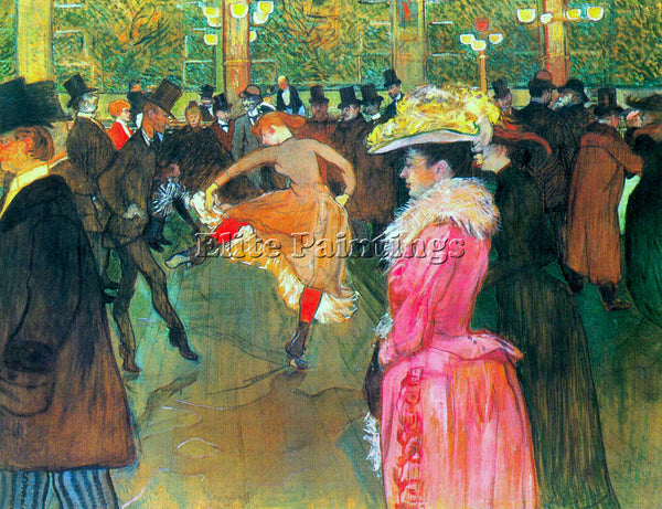 TOULOUSE-LAUTREC BALL IN THE MOULIN ROUGE ARTIST PAINTING REPRODUCTION HANDMADE