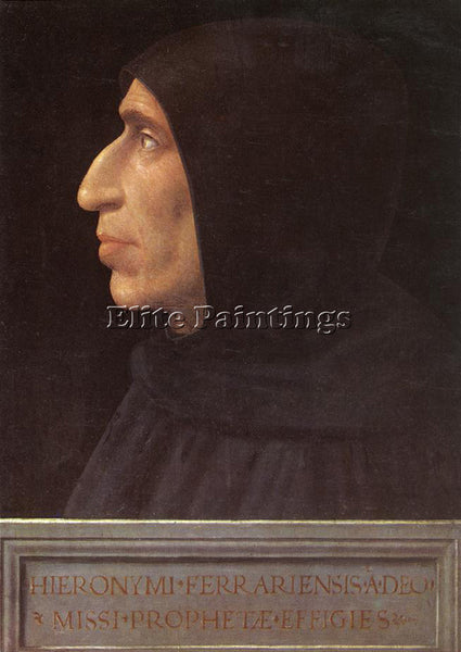 ITALIAN BARTOLOMEO FRA PORTRAIT OF GIROLAMO SAVONAROLA C1498 ARTIST PAINTING OIL