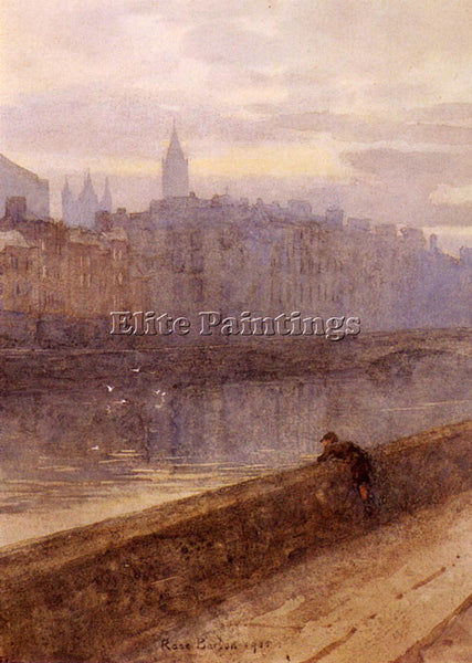 BARTON ROSE MAYNARD EVENING ON RIVER LIFFEY WITH ST JOHNS CHURCH IN DISTANCE OIL