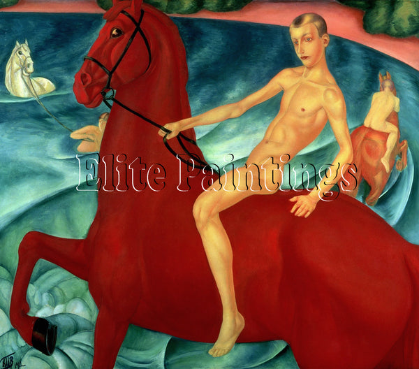 ARTIST FROM RUSSIAN SELECT BATHING OF A RED HORSE PETROV VODKIN ARTIST PAINTING