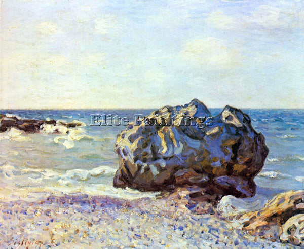 ALFRED SISLEY BAY OF LONG COUNTRY WITH ROCK ARTIST PAINTING HANDMADE OIL CANVAS