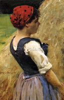 JAMES CARROLL BECKWITH NORMANDY GIRL ARTIST PAINTING REPRODUCTION HANDMADE OIL