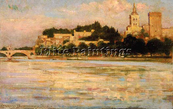 JAMES CARROLL BECKWITH THE PALACE OF THE POPES AND PONT D AVIGNON ARTIST CANVAS
