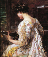 JAMES CARROLL BECKWITH WOMAN WITH GUITAR ARTIST PAINTING REPRODUCTION HANDMADE